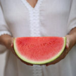 Wassermelone mit Schokolade und Minze