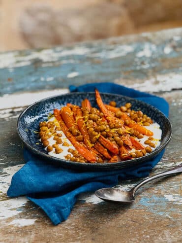 Röstkarotten mit Kichererbsen