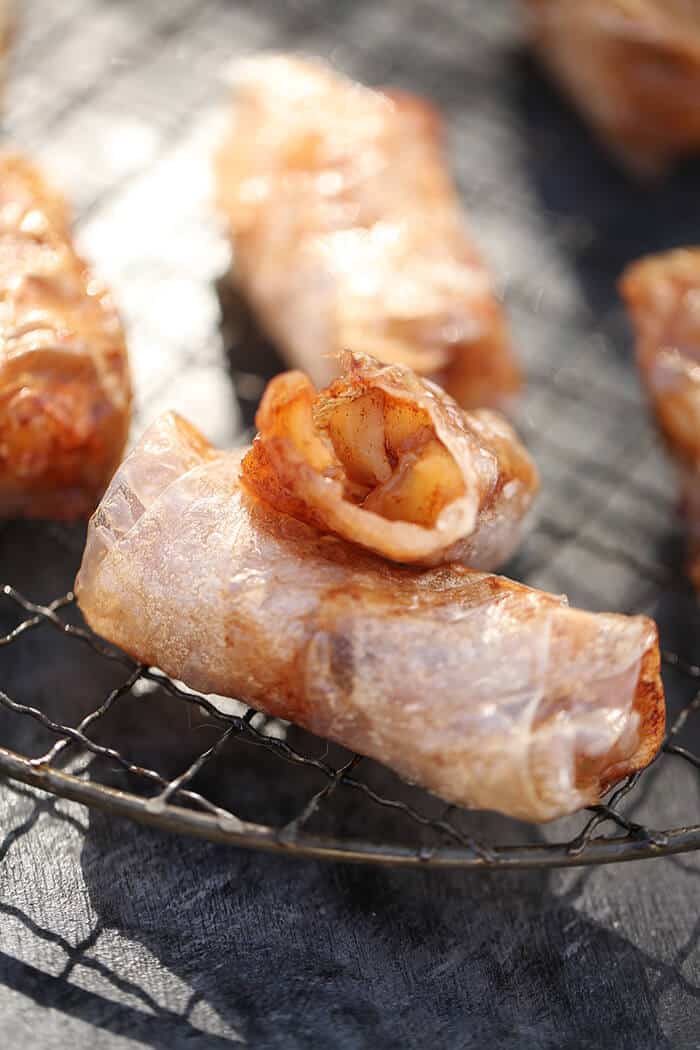 Apfel-Frühlingsrollen